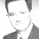 Man with glasses, black and white