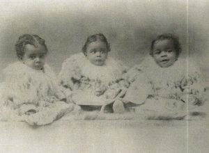 The Lucas triplets in 1896. Mother Theodora Craig Lucas and father John Brown Lucas.