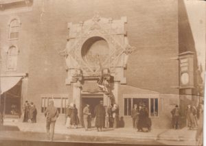 Circa 1920 photograph of Merchants National Bank with ornamental clock. Courtesy PHPP via Tammy Kriegel